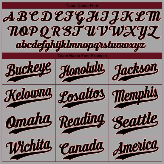 Maillot de baseball authentique gris noir et cramoisi personnalisé Maillot de baseball authentique gris noir et cramoisi personnalisé