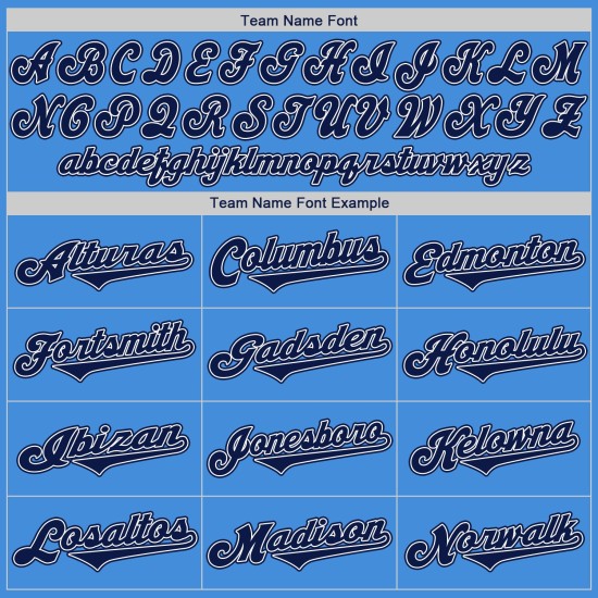 Maillot de baseball authentique bleu poudre, bleu marine et blanc, personnalisé Maillot de baseball authentique bleu poudre, bleu marine et blanc, personnalisé