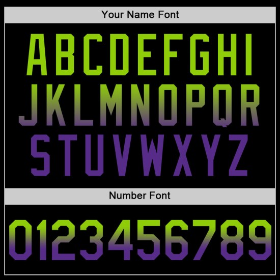 Maglia da baseball personalizzata, autentica, in tinta unita verde-viola sfumata nera, stile neon Maglia da baseball personalizzata, autentica, in tinta unita verde-viola sfumata nera, stile neon