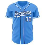 Maillot de baseball blanc-royal personnalisé authentique bleu électrique Maillot de baseball blanc-royal personnalisé authentique bleu électrique