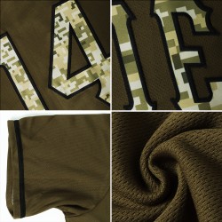 Service Olive personnalisé pour maillot de baseball authentique Salute Camo-Black Service Olive personnalisé pour maillot de baseball authentique Salute Camo-Black