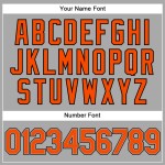 Maillot de baseball personnalisé gris authentique orange-noir à fines rayures noires