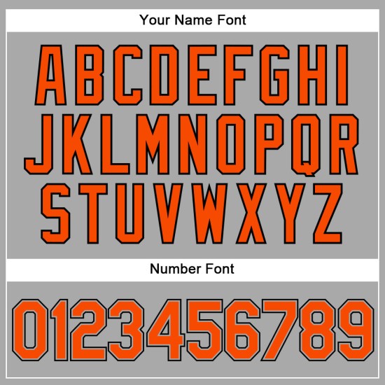 Maillot de baseball personnalisé gris authentique orange-noir à fines rayures noires