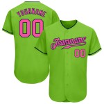 Maillot de baseball authentique rose-vert marine fluo personnalisé Maillot de baseball authentique rose-vert marine fluo personnalisé