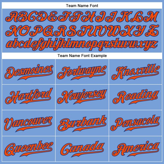 Maglia da baseball autentica personalizzata blu arancione-royal light