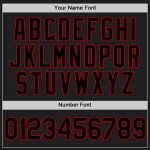 Maglia da baseball personalizzata con motivo a coriandoli 3D autentico rosso nero Maglia da baseball personalizzata con motivo a coriandoli 3D autentico rosso nero