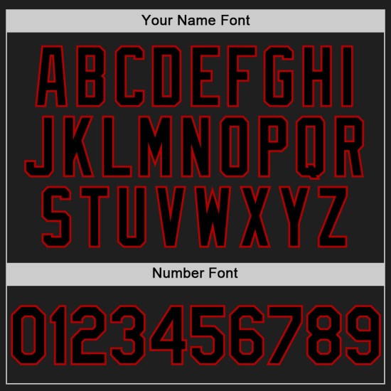 Maglia da baseball personalizzata con motivo a coriandoli 3D autentico rosso nero Maglia da baseball personalizzata con motivo a coriandoli 3D autentico rosso nero