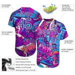 Maillot de baseball 3D personnalisé avec inscriptions blanches et violettes, motif graffiti authentique Maillot de baseball 3D personnalisé avec inscriptions blanches et violettes, motif graffiti authentique