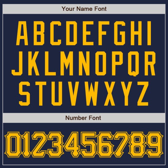 Maillot de baseball personnalisé bleu marine authentique doré