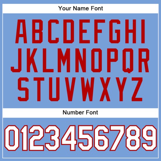 Maglia da baseball azzurra autentica personalizzata a righe bianche e rosse