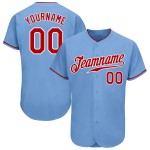 Maillot de baseball bleu authentique rouge-blanc personnalisé léger