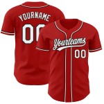 Maillot de baseball personnalisé rouge, blanc et noir, authentique Maillot de baseball personnalisé rouge, blanc et noir, authentique