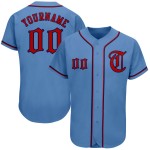 Maglia da baseball leggera blu-rossa-blu navy personalizzata autentica