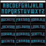 Maillot de baseball personnalisé noir bleu sarcelle-rouge authentique