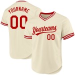 Maillot de baseball personnalisé rouge et blanc rétro crème authentique