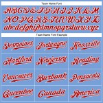 Maglia da baseball azzurra autentica personalizzata a righe bianche e rosse