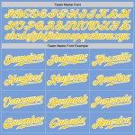 Maillot de baseball personnalisé à rayures bleu clair doré et blanc authentique